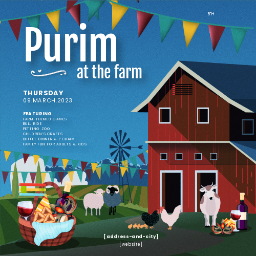 Purim in the farm Social Media