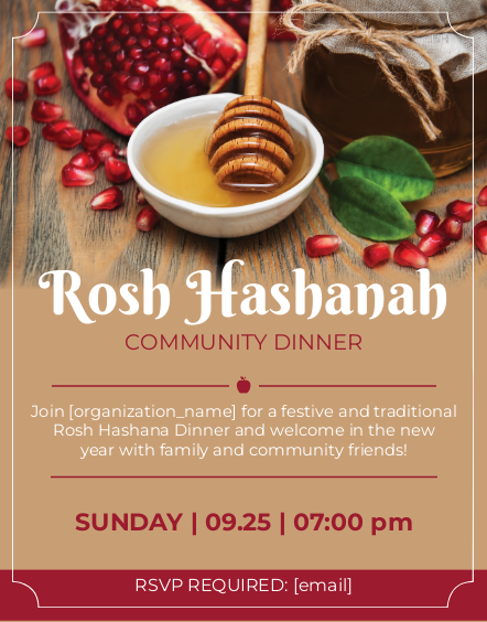 Rosh Hashanah Dinner 2 Flyer