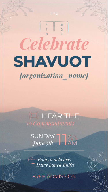 Celebrate Shavuos 1 Instagram Story