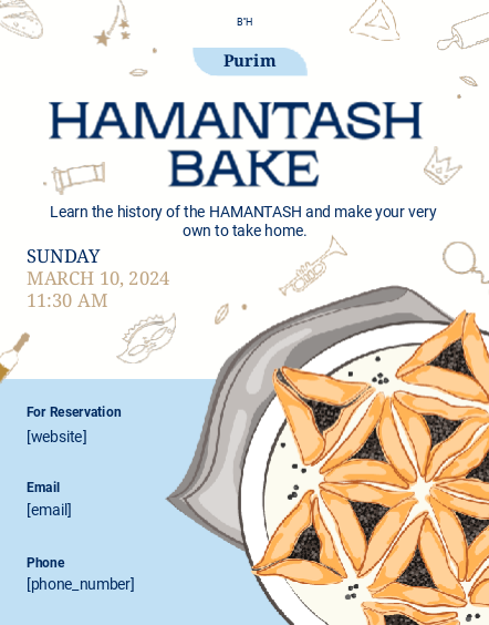 Hamantashen Bake Kids - Flyer
