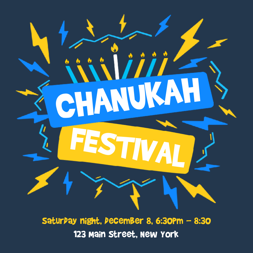 Chanukah Festival Blue Social Media