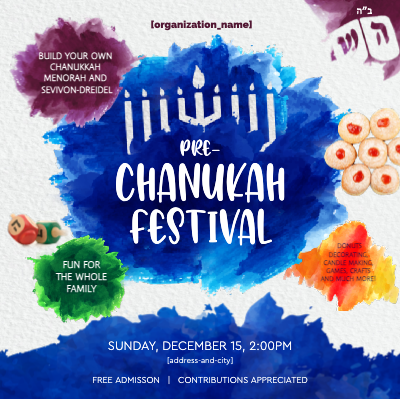 Colorful Chanukah Festival Social Media