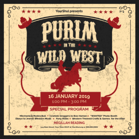 Purim in the Wild West Social Media