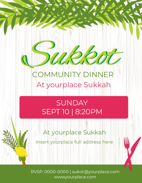 Sukkot Community Dinner Flyer