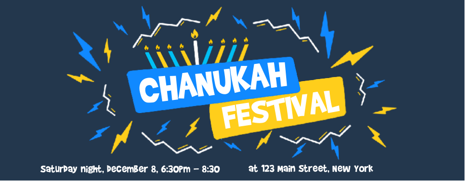 Chanukah Festival Blue Banner