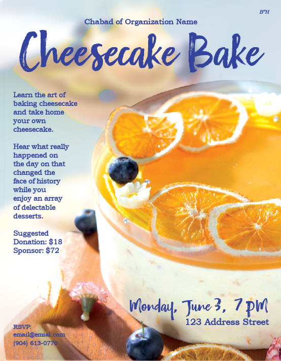 Shavuos Cheesecake Bake 2 Flyer