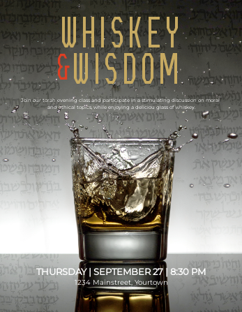 Whiskey and Wisdom V2 Flyer