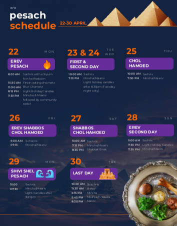 Pesach Services Schedule 3