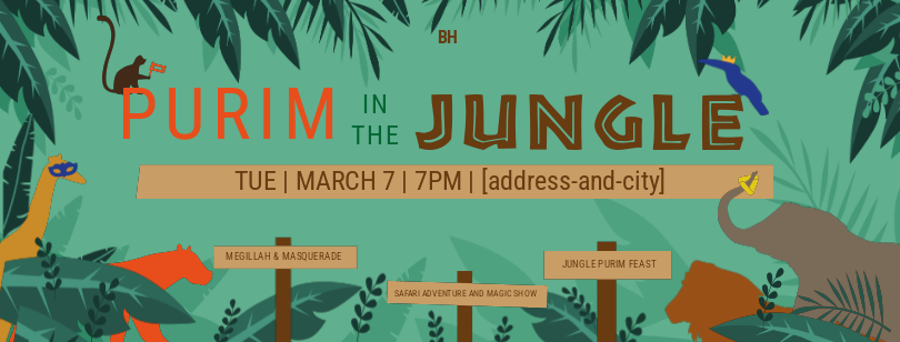 Purim in the jungle web banner