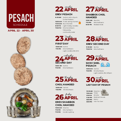Pesach Services Schedule 1 Social Media