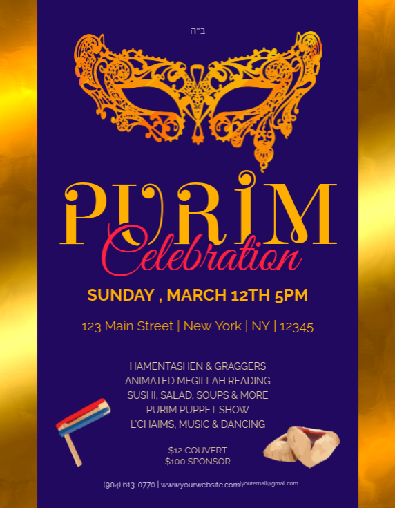 Purim Celebration Flyer V2