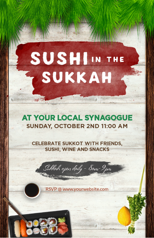 Sushi in the Sukkah Postcard Front