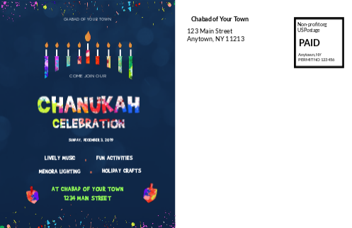 Chanukah Celebration Postcard Back