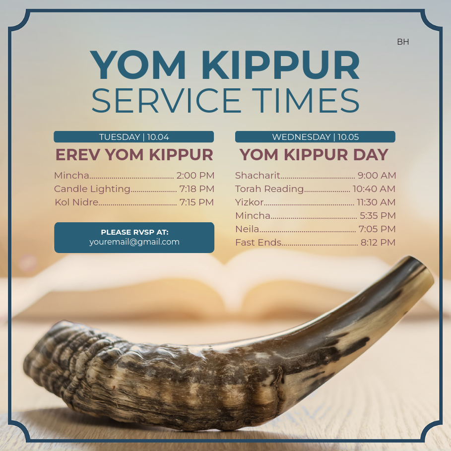 Yom Kippur Schedule 3 Social Media