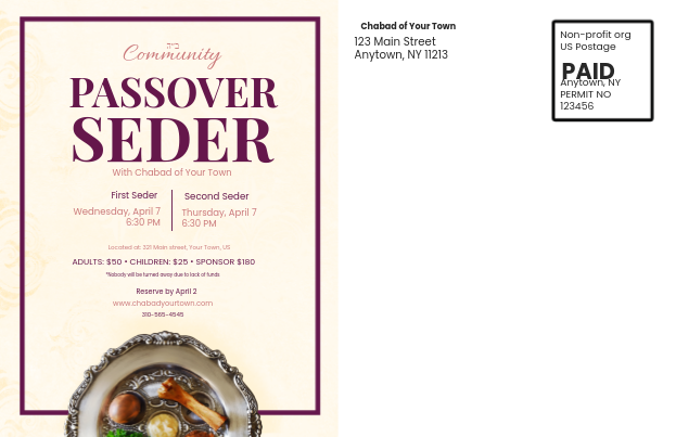 Passover Seder 6 Postcard Back