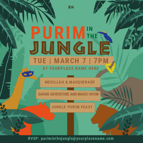 Purim in the jungle social media