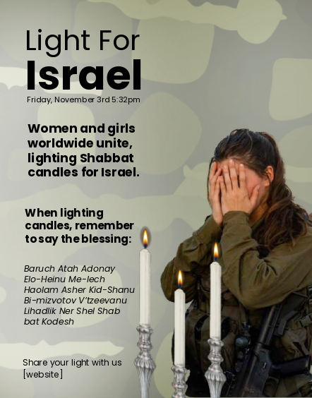 Candle Lighting for Israel Flyer