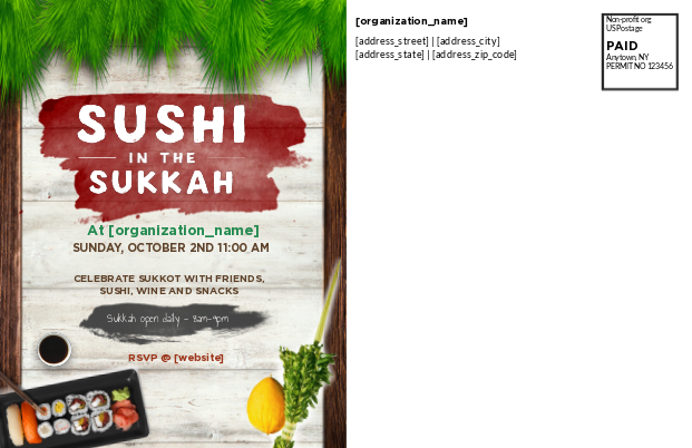 Sushi in the Sukkah Postcard Back