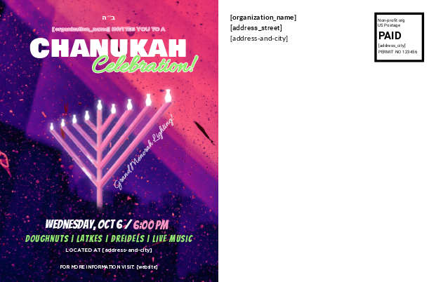Chanukah Celebration 2 Postcard Back