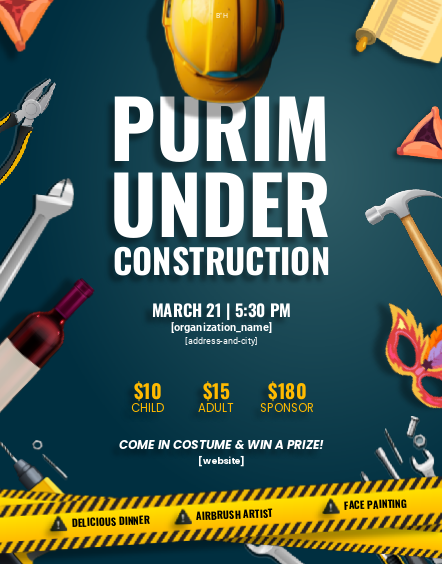 Purim Under Construction Flyer