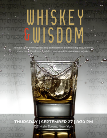 Whiskey and Wisdom V2 Flyer