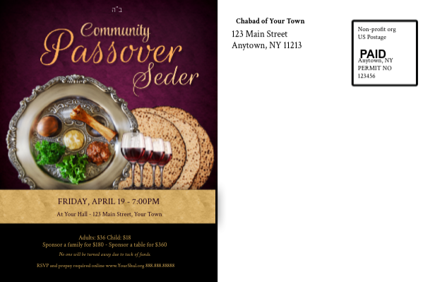 Passover Seder 4 Postcard Back