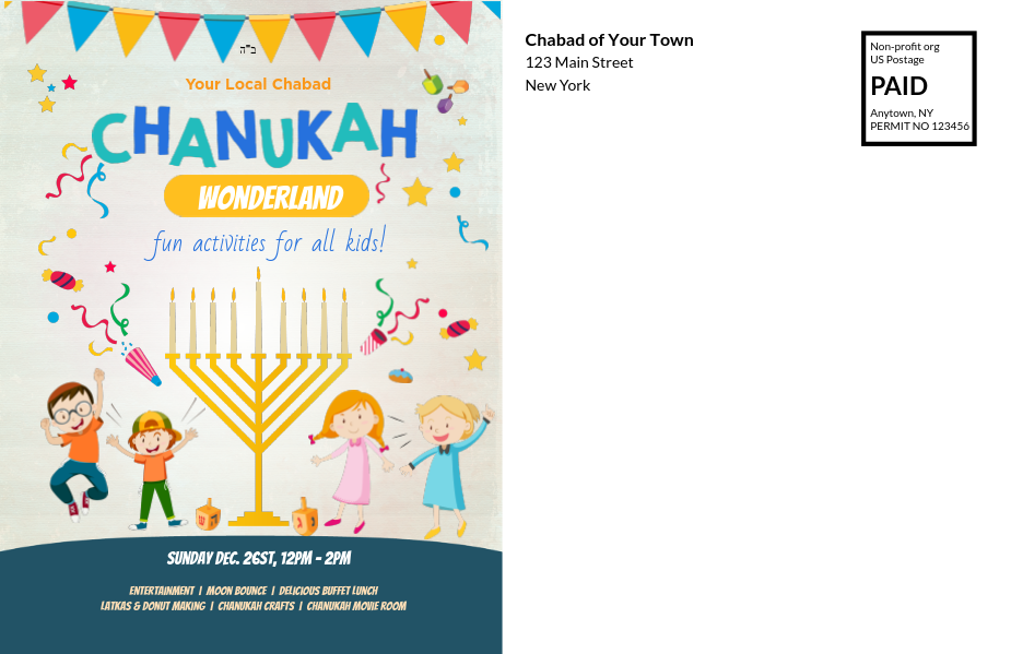 Chanukah Wonderland Postcard back