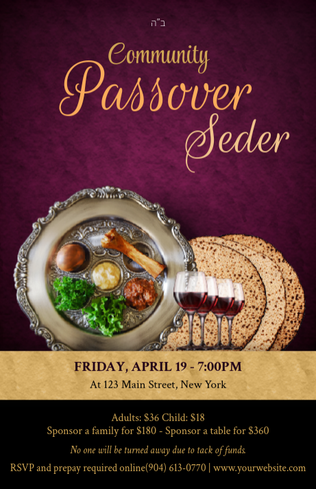 Passover Seder 4 Postcard Front