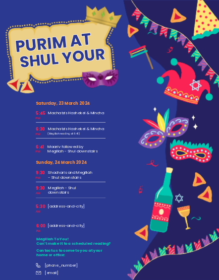 Purim Schedule 1