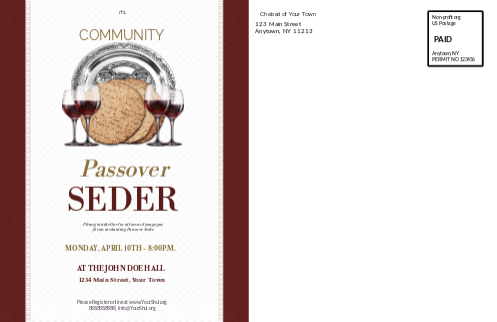 Passover Seder 3 Postcard Back