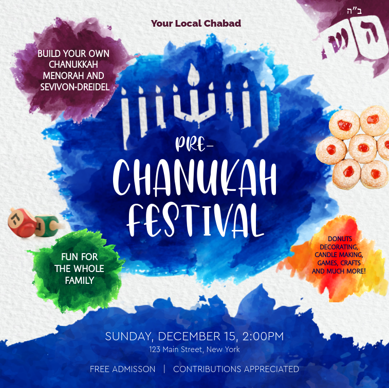 Colorful Chanukah Festival Social Media