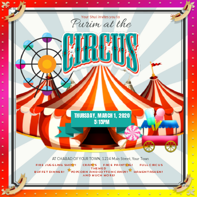 Purim at the circus social media