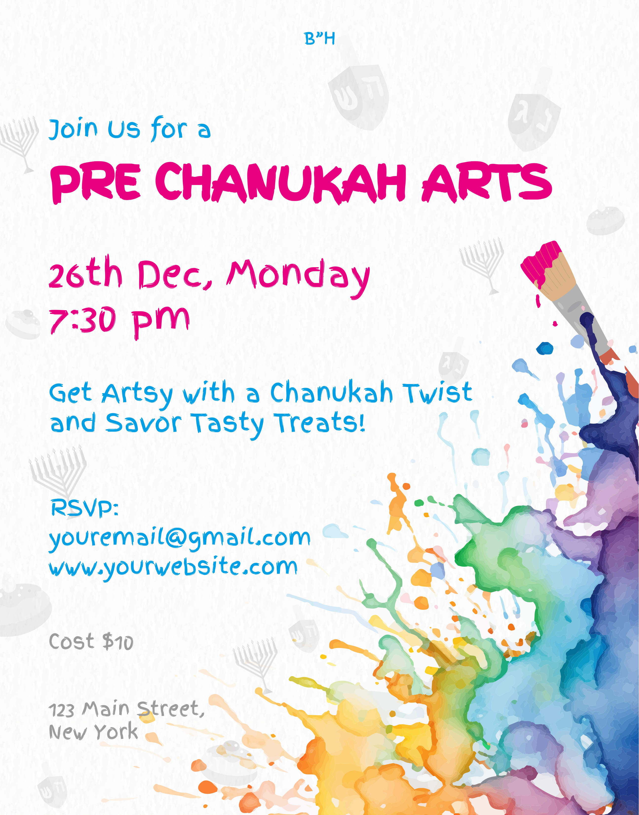 Pre Chanukah Arts Flyer