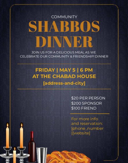 Shabbat dinner Flyer Variation
