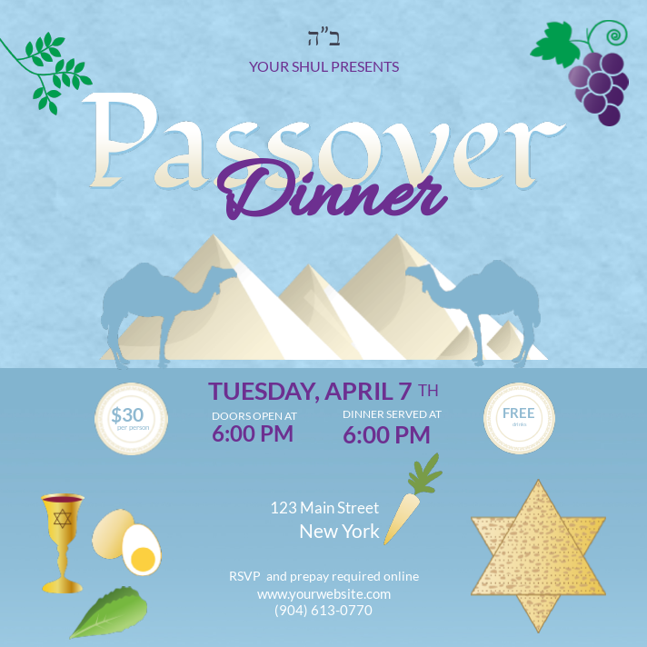 Vector Passover Seder Social Media