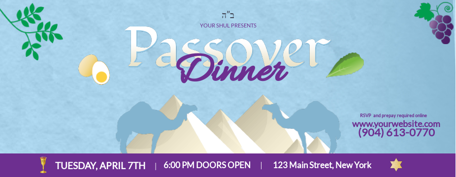 Vector passover seder web banner